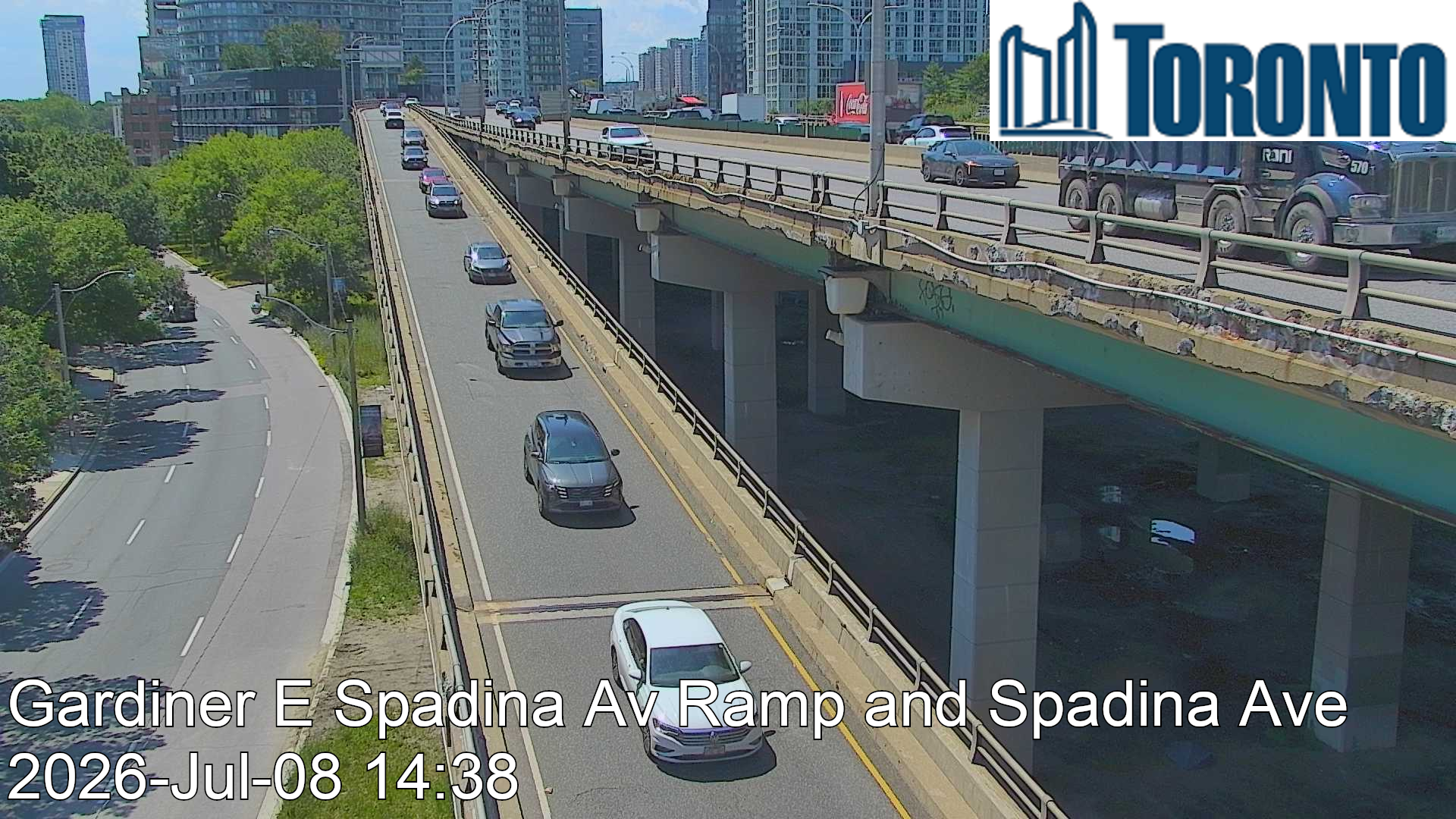 Snapshot from F G GARDINER XY E / SPADINA AVE