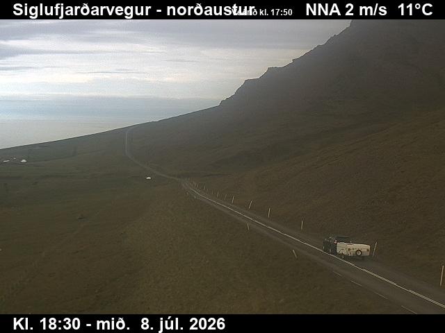 Snapshot from Siglufjarðarvegur við Herkonugil — Siglufjarðarvegur séð til norðausturs