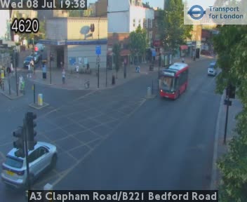Snapshot from A3 Clapham Road/B221 Bedford Road
