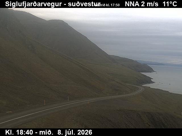 Snapshot from Siglufjarðarvegur við Herkonugil — Siglufjarðarvegur til suðvesturs