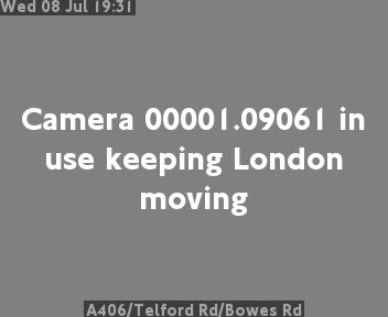Snapshot from A406/Telford Rd/Bowes Rd