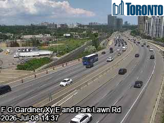 Snapshot from F G GARDINER XY E / PARK LAWN RD