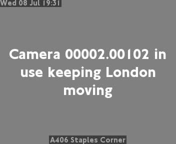 Snapshot from A406 Staples Corner