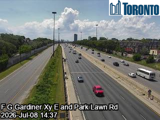 Snapshot from F G GARDINER XY E / PARK LAWN RD