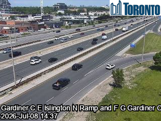 Snapshot from GARDINER C E ISLINGTON N RAMP / FG GARDINER C E