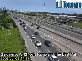 Snapshot from GARDINER X W 427 X N RAMP / THE EAST MALL