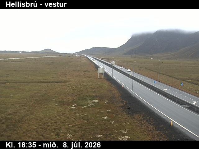 Snapshot from Hellisbrú — Hringtorg norðan Selfoss séð til vesturs