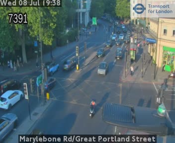 Snapshot from Marylebone Rd/Great Portland Street