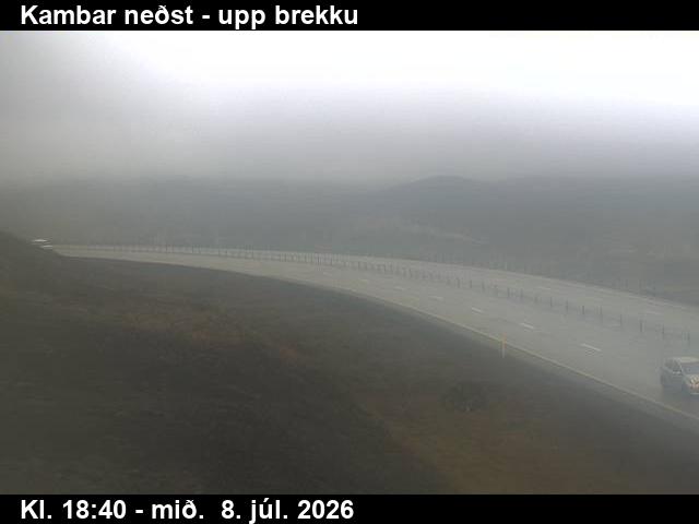 Snapshot from Kambar neðst — Kambar neðst séð upp brekku í austur