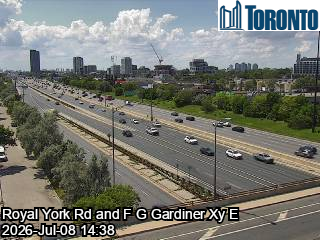 Snapshot from F G GARDINER XY E / ROYAL YORK RD