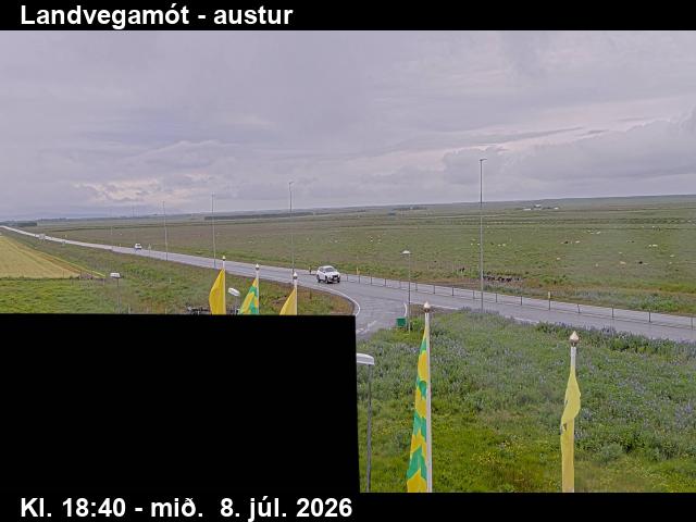 Snapshot from Landvegamót — Landvegamót séð í átt að Hellu