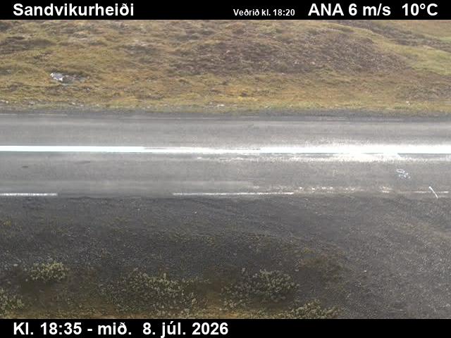 Snapshot from Sandvíkurheiði — Sandvikurheiði séð niður á veg