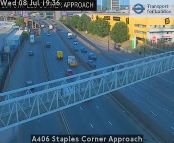 Snapshot from A406 Staples Corner Approach