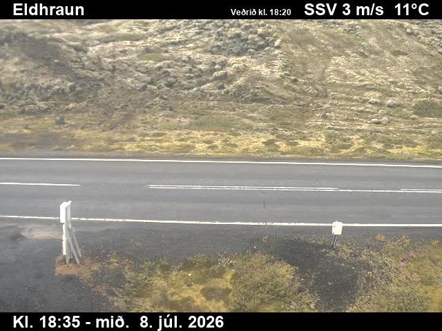 Snapshot from Eldhraun — Eldhraun séð niður á veg