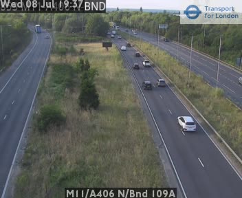 Snapshot from M11/A406 N/Bnd 109A