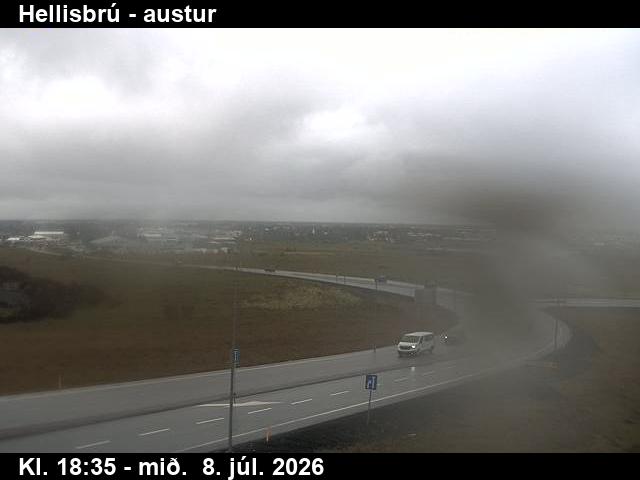 Snapshot from Hellisbrú — Hringtorg norðan Selfoss séð til austurs