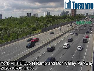 Snapshot from DON VALLEY PARKWAY N / YORK MILLS E DVP N RAMP